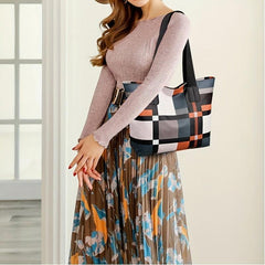 Women's Colorblock Tote Bag Large Capacity Shoulder Bag