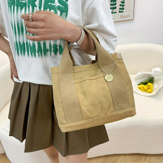 Japanese Style Canvas Tote Bag Durable Lightweight Shoulder Bag