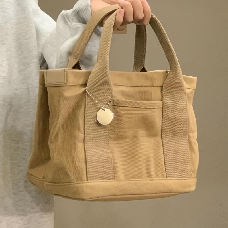 Japanese Style Canvas Tote Bag Durable Lightweight Shoulder Bag
