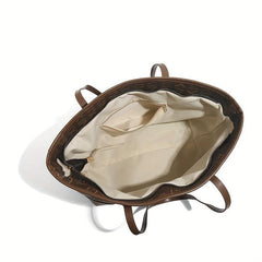 Vintage Large Capacity Tote Bag PU Leather Shoulder Bag