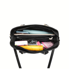 Embroidery Detail Crossbody Bag PU Leather Office Purse