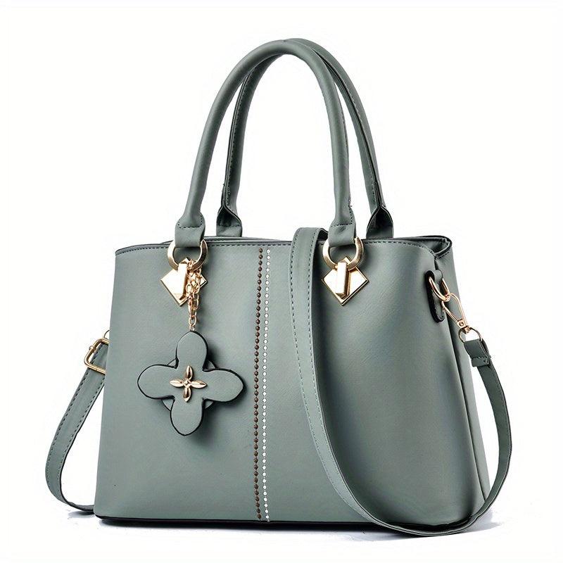 Embroidery Detail Crossbody Bag PU Leather Office Purse