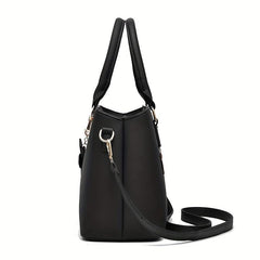 Embroidery Detail Crossbody Bag PU Leather Office Purse