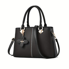 Embroidery Detail Crossbody Bag PU Leather Office Purse