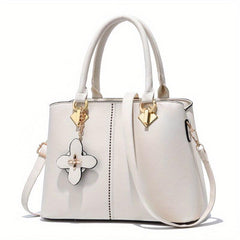 Embroidery Detail Crossbody Bag PU Leather Office Purse