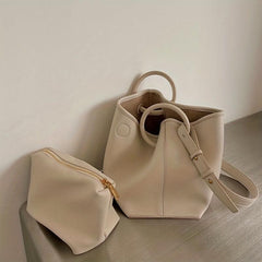 2Pcs Crossbody Bag Set with Inner Pouch Bucket Bag for Women