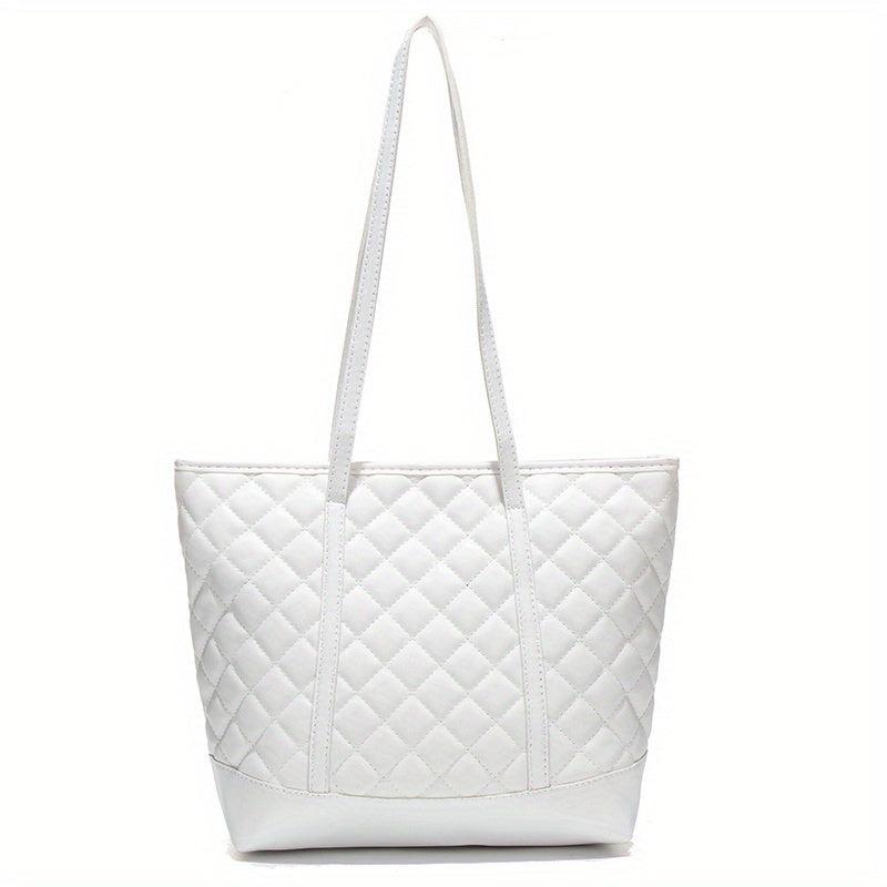 Quilted Detail Shoulder Bag All Match Minimalist Tote Bag