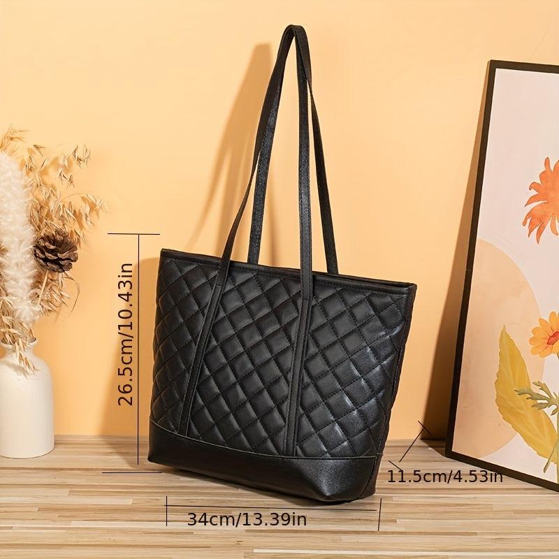 Quilted Detail Shoulder Bag All Match Minimalist Tote Bag