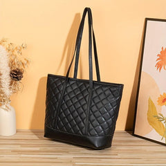 Quilted Detail Shoulder Bag All Match Minimalist Tote Bag