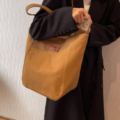 Casual Large Capacity Shoulder Bag Textured Tote Bag