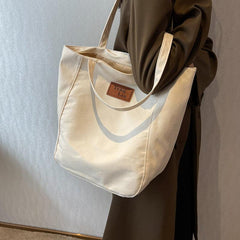 Casual Large Capacity Shoulder Bag Textured Tote Bag