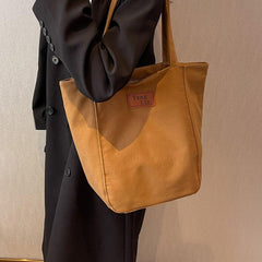 Casual Large Capacity Shoulder Bag Textured Tote Bag