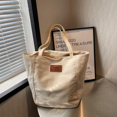 Casual Large Capacity Shoulder Bag Textured Tote Bag