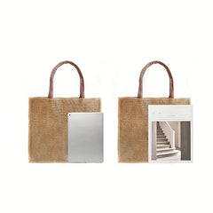 Ladies Pattern Burlap Tote Bag Lightweight Storage Handbags