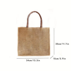 Ladies Pattern Burlap Tote Bag Lightweight Storage Handbags