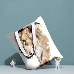 Lion Print Canvas Bag Lightweight Shoulder Bag