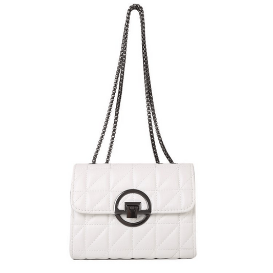 Metal Chain Magnetic Buckle Women's Cross Bag PU Leather Handbag