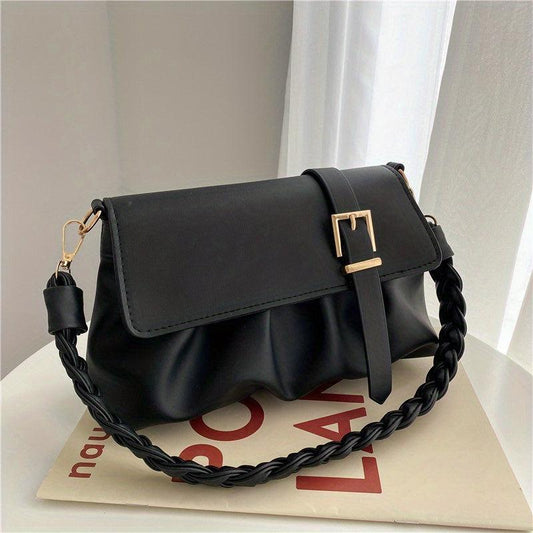 Solid Square Shoulder Bag for Women