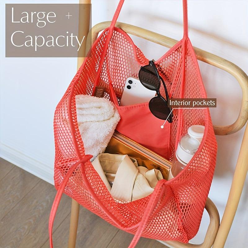 Breathable Mesh Summer Beach Bag Lightweight Travel Tote Bag