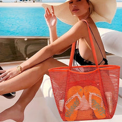 Breathable Mesh Summer Beach Bag Lightweight Travel Tote Bag