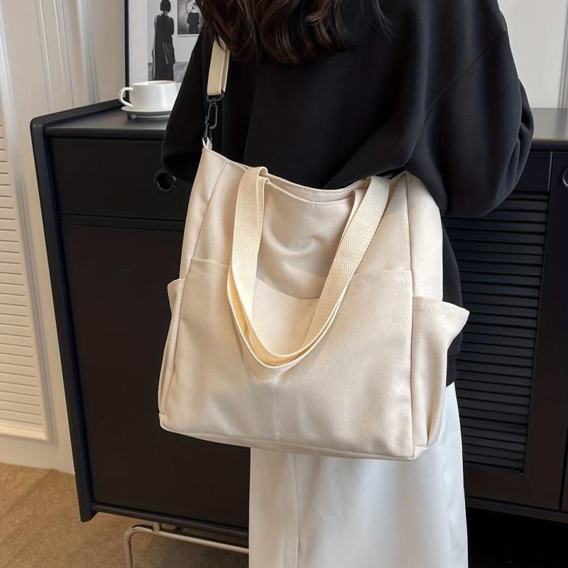 Women's Minimalist Canvas Tote Bag Large Capacity All Match Bag