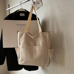 Women's Minimalist Canvas Tote Bag Large Capacity All Match Bag