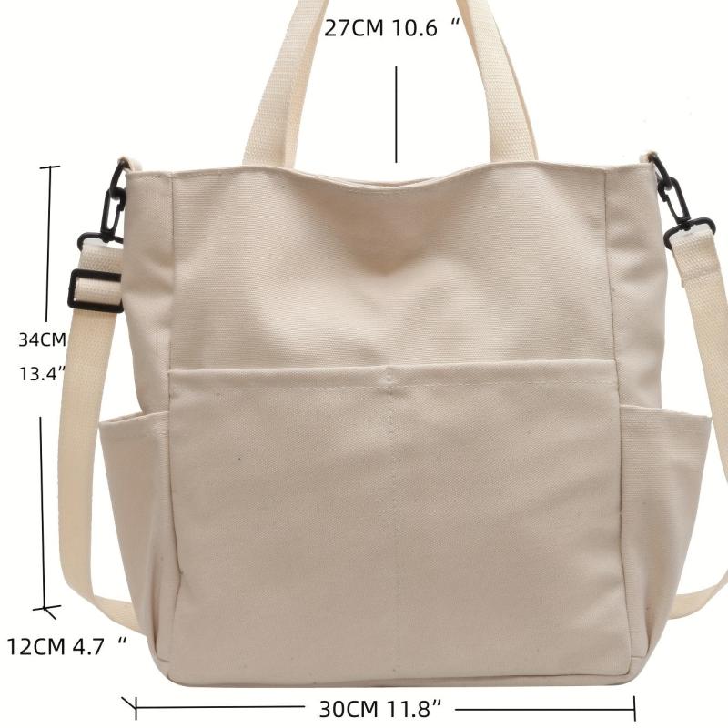 Women's Minimalist Canvas Tote Bag Large Capacity All Match Bag
