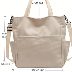 Women's Minimalist Canvas Tote Bag Large Capacity All Match Bag