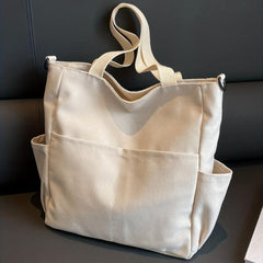 Women's Minimalist Canvas Tote Bag Large Capacity All Match Bag