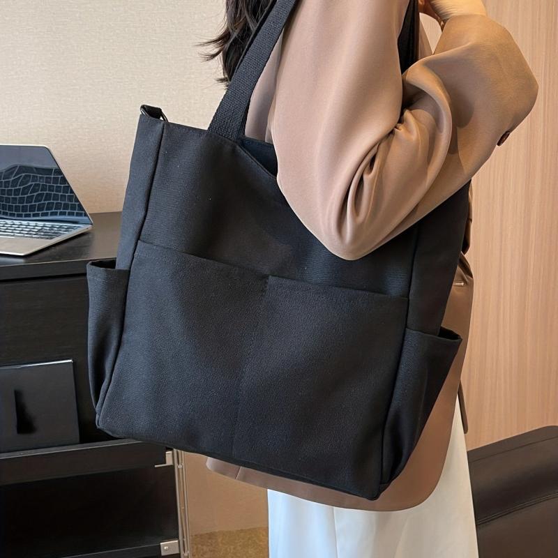 Women's Minimalist Canvas Tote Bag Large Capacity All Match Bag