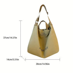 Canvas Tote Bag Letter Graphic Travel Crossbody Bag