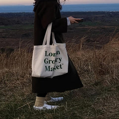 Large Capacity Canvas Shopper Bag Lightweight Women's Bag