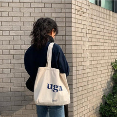 Large Capacity Canvas Shopper Bag Lightweight Women's Bag