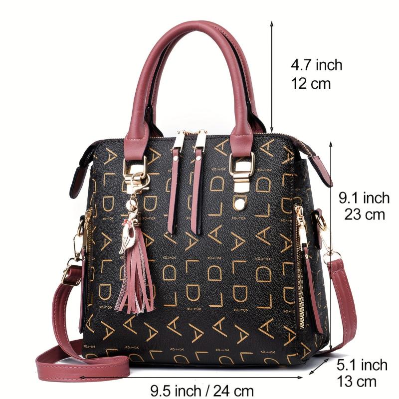 Small Crossbody Bag Tassel Decor Zipper Closure Purse