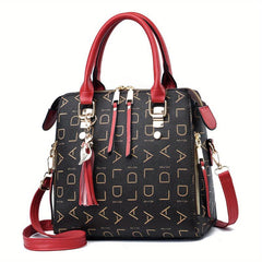 Small Crossbody Bag Tassel Decor Zipper Closure Purse