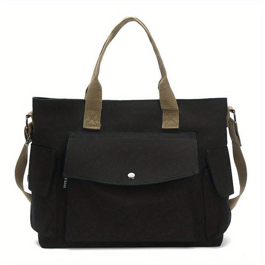 Casual Large Capacity Canvas Bag All Match Preppy School Tote Bag