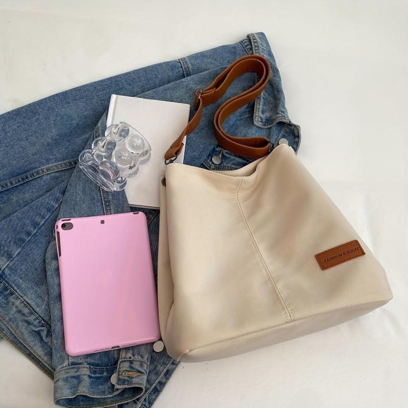 Large Capacity Canvas Tote Bag Lightweight Shoulder Shopping Bag