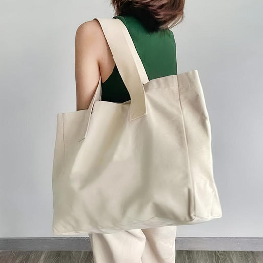 Cat Pattern Canvas Bag Large Shoulder Bag For Work & School