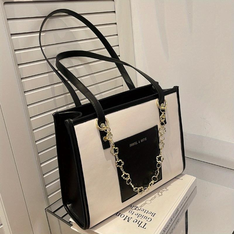 Large Capacity PU Leather Tote Bag Women's Shoulder Handbag