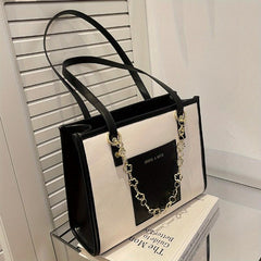 Large Capacity PU Leather Tote Bag Women's Shoulder Handbag