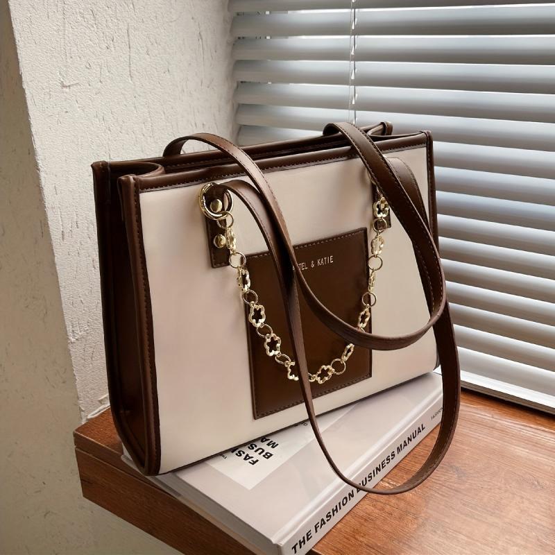 Large Capacity PU Leather Tote Bag Women's Shoulder Handbag