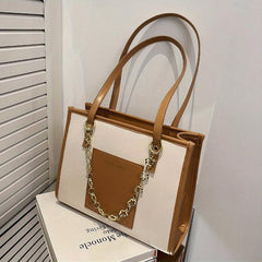 Large Capacity PU Leather Tote Bag Women's Shoulder Handbag