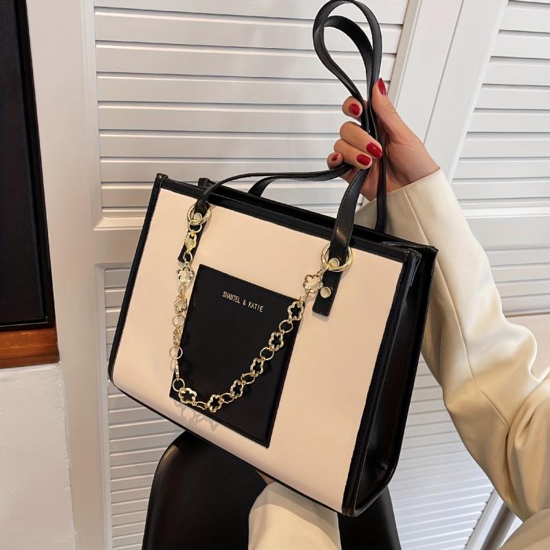 Large Capacity PU Leather Tote Bag Women's Shoulder Handbag