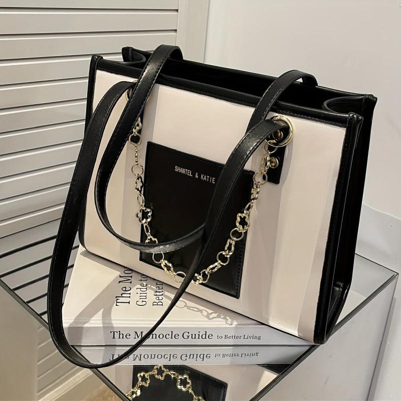 Large Capacity PU Leather Tote Bag Women's Shoulder Handbag