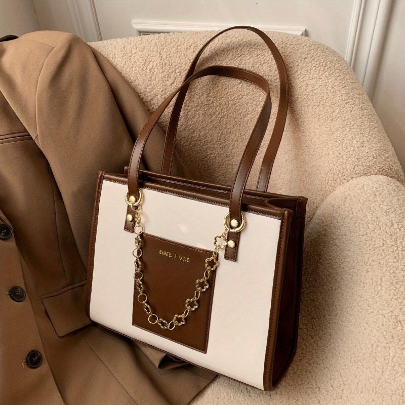 Large Capacity PU Leather Tote Bag Women's Shoulder Handbag