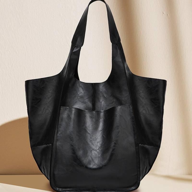 Classic Faux Leather Tote Bag for Women