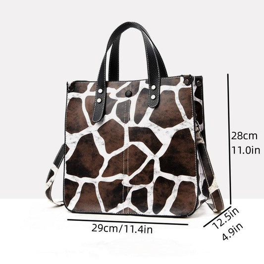 Leopard Print Tote Bag Set with Clutch Purse