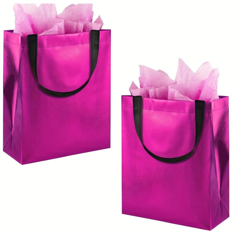 6Pcs Solid Gift Bags Reusable Handbags for Birthday & Christmas