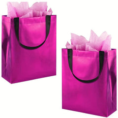 6Pcs Solid Gift Bags Reusable Handbags for Birthday & Christmas