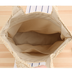 Straw Woven Large Capacity Tote Bag Lightweight Shoulder Bag